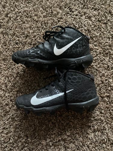Black Kid's Molded Cleats High Top Trout