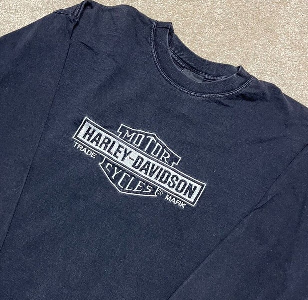 Harley Davidson Motorcycle T Shirt Men XL Adult Black Long Sleeve Biker Logo USA
