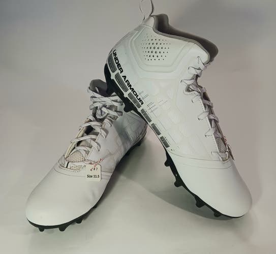 Men's Under Armour Banshee Ripshot Mid MC Lacrosse Cleats Size 11.5