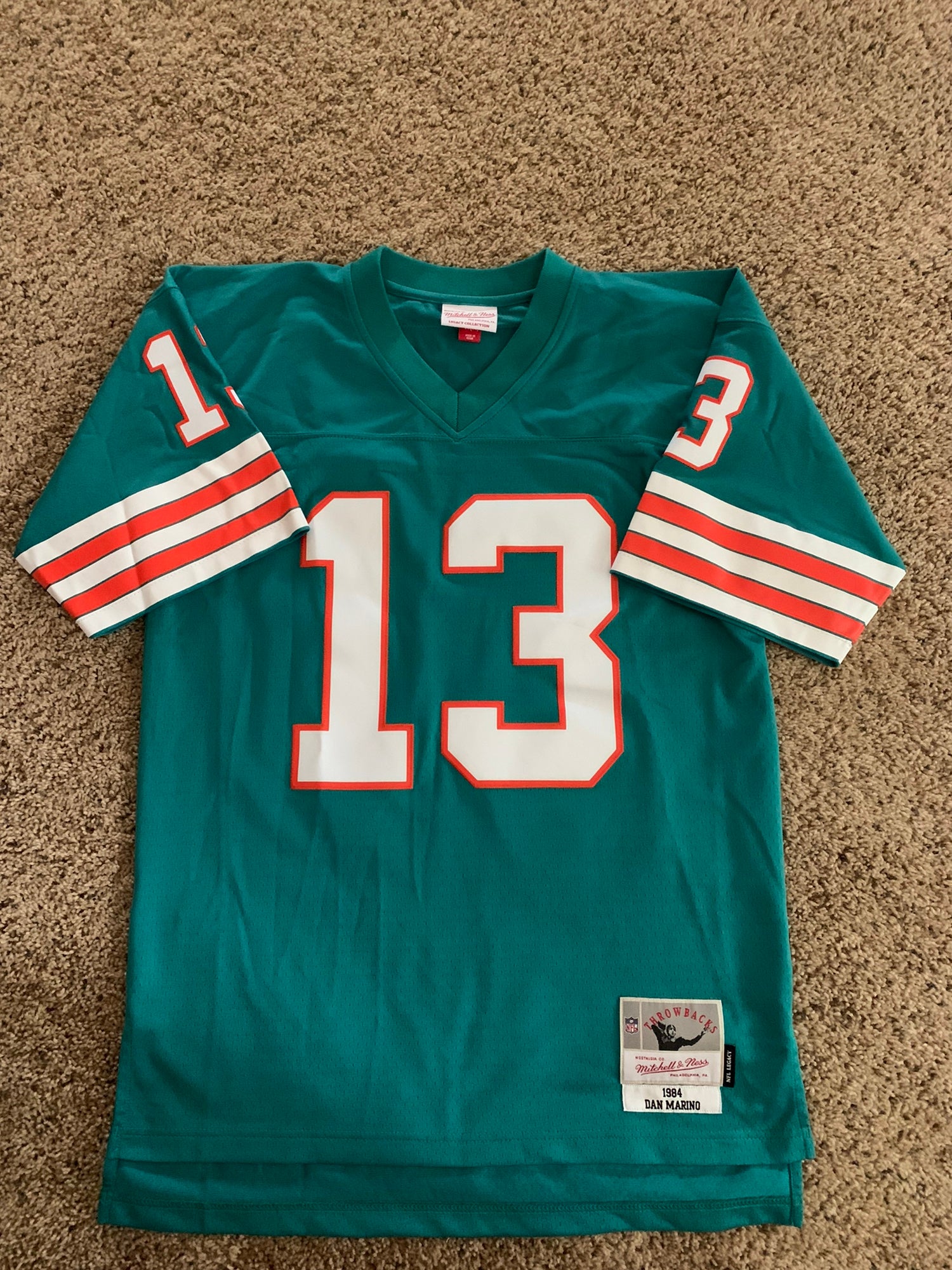 Vintage Dan Marino Dolphins Jersey Miami NFL Football 80s Sand Knit – For  All To Envy