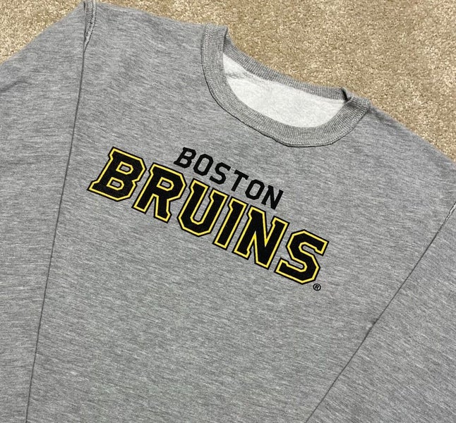 Boston Bruins Sweatshirt Men Large Adult Gray NHL Hockey Pullover