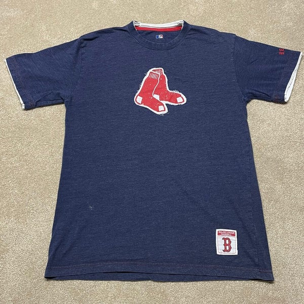 Boston Red Sox Shirt Men Large Blue MLB Baseball Vintage Retro Faded Fenway