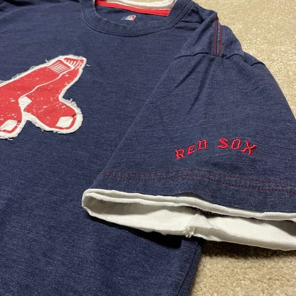 Boston Red Sox Shirt Men Large Blue MLB Baseball Vintage Retro Faded Fenway