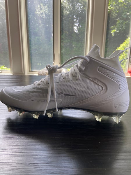 White Unisex Molded Cleats Mid Top Alpha Huarache 8 Elite