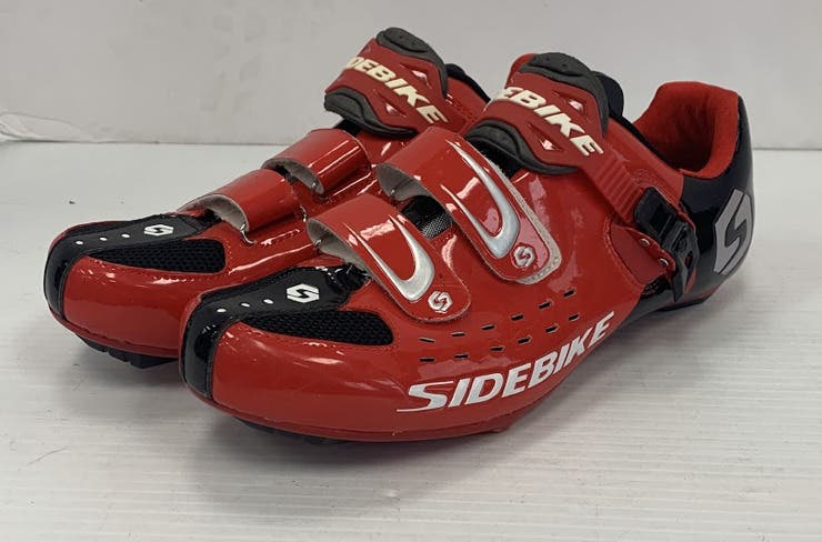 Vintage RARE Sidebike Road bike Cycling Shoes Adult size 9 sr red/ black/ white