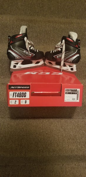 Junior Used CCM Jetspeed ft460 Hockey Goalie Skates Regular Width Size 2