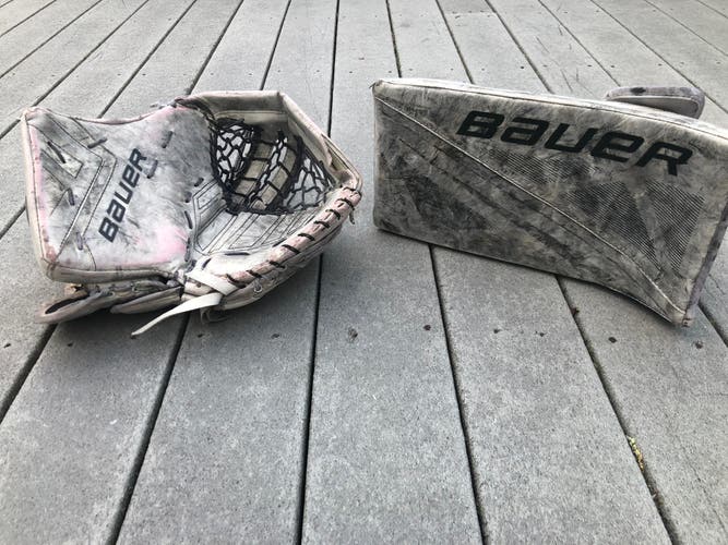 Used Glove And Blocker Set (Would Be Perfect For Street Hockey)