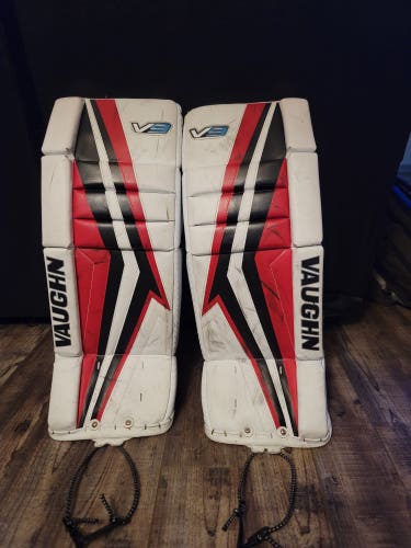 Used 24+2" Vaughn Velocity V9 Junior Goalie Leg Pads