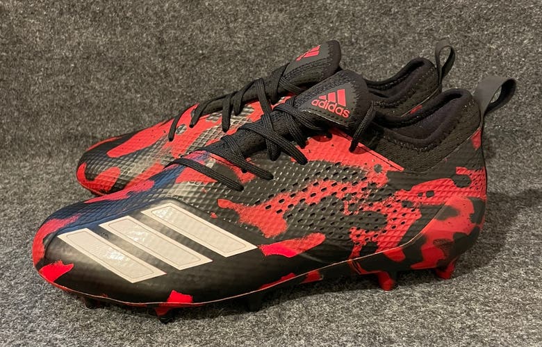 Men’s Men’s Adidas Adizero Football Cleats Red Black Camo DB0622 Size 9