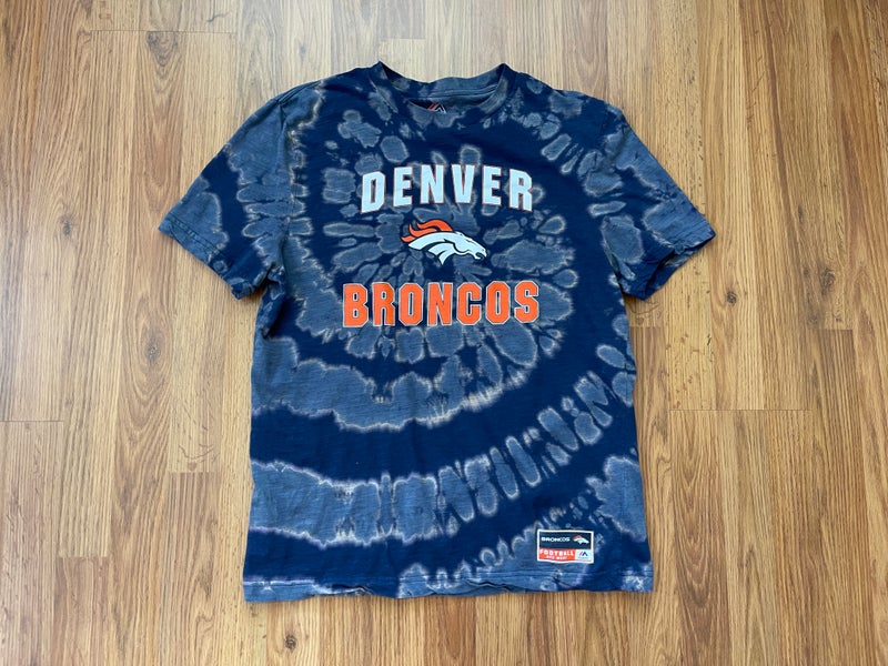 Denver Broncos NFL FOOTBALL SUPER AWESOME REVERSE TIE DYE Size Large T  Shirt