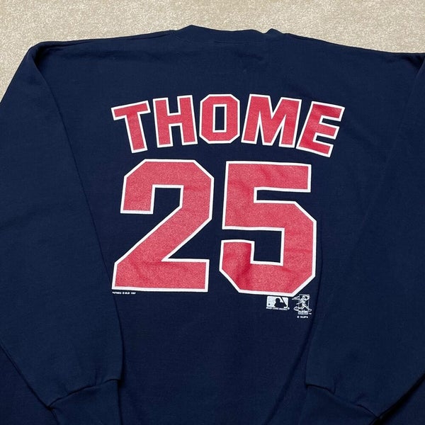 MAJESTIC  JIM THOME Cleveland Indians 1997 Throwback Baseball Jersey