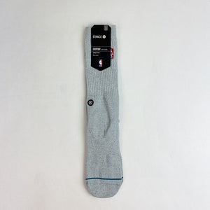 Stance NBA Logoman Crew Basketball Sock Men's Size L US Shoe 9-12 Heather Grey