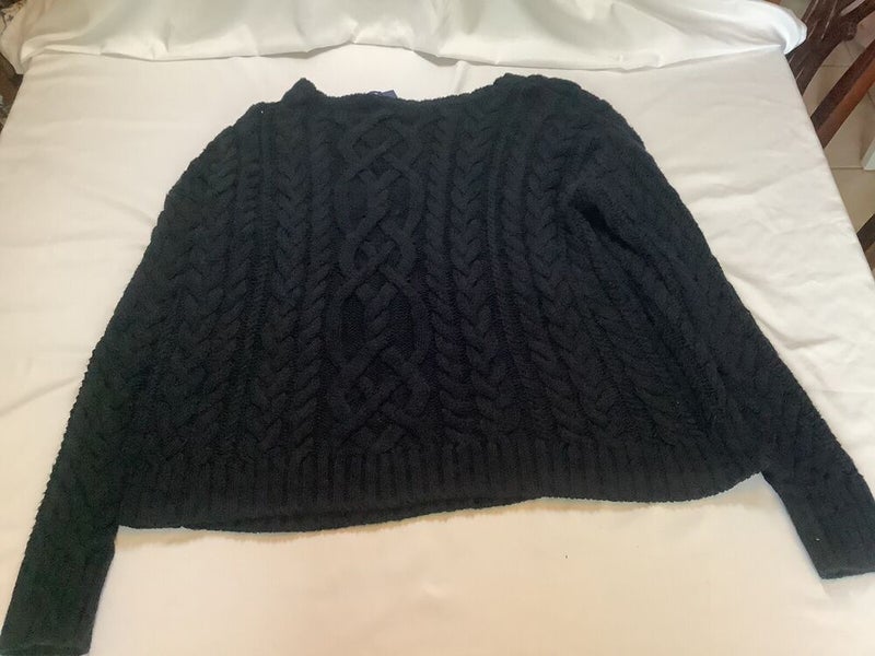 Ralph Lauren Womens Navy Blue Size L Cable Knit Sweater $198 Retail NWT Box A