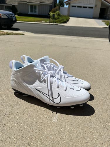 White Men's Molded Cleats Mid Top Nike Huarache Size 12.5 Mens