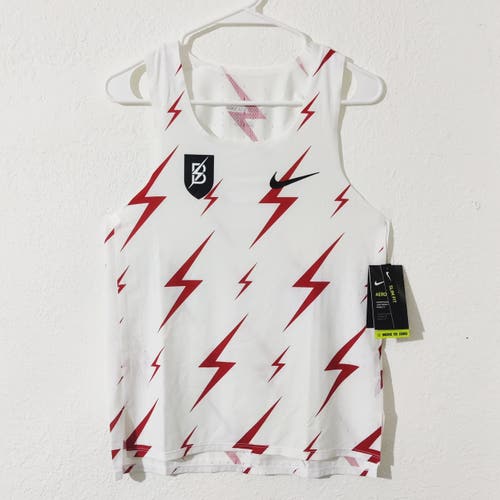 Nike Aeroswift Bowerman Track Club Running Singlet White Red CW1257-100 Size S