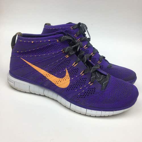 Nike Free Flyknit Chukka Hyper Grape High Top Running Shoe Purple Men's Sz 8.5