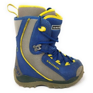 Salomon Talapus Unisex Youth Kids Blue Yellow Snowboard Boots 6.5