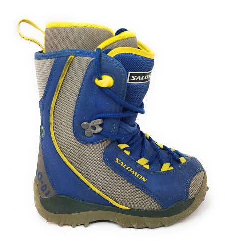 Salomon Talapus Unisex Youth Kids Blue Yellow Snowboard Boots 5.5