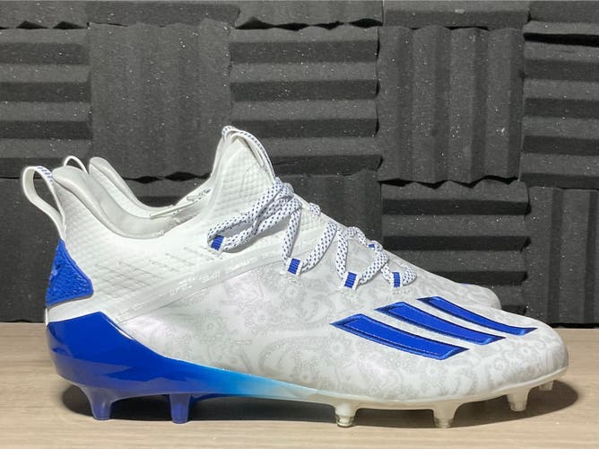 Adidas Adizero Young King Football Cleats Blue FU6707 Men's size 10.5 White
