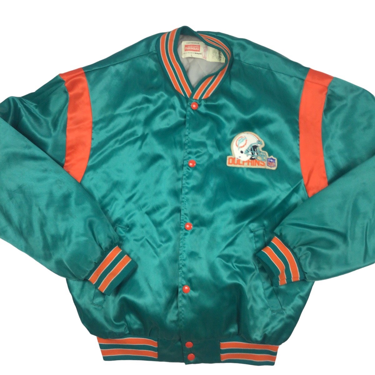 Miami Dolphins VINTAGE Hoodie Men L Hooded Sweatshirt NFL Old Logo Sewn  RARE