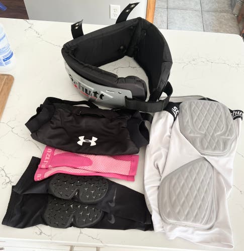 Adult Large Schutt Girdle Rib Protector Elbow Pads Football Lot