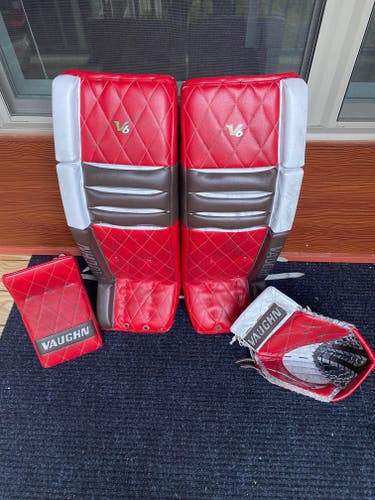 Used 34" Regular Vaughn Velocity V6 Goalie Full Set Pro Stock