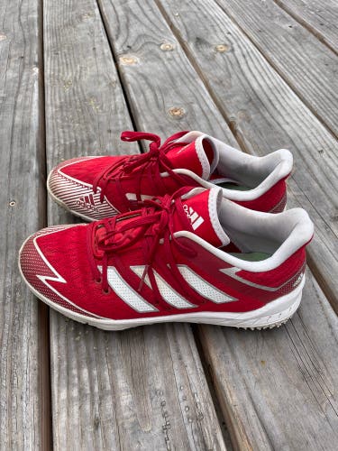 Red Men's Turf Cleats Low Top Adizero