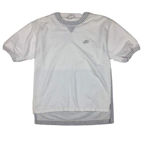 Vintage 90s Nike Mini Swoosh Crewneck T-Shirt Silver Tag White/Gray Sz S