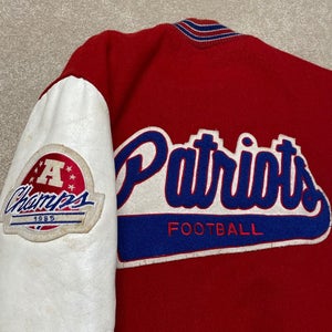 New England Patriots Jacket Men Large NFL Football Vintage 80s Heavy Rare Delong