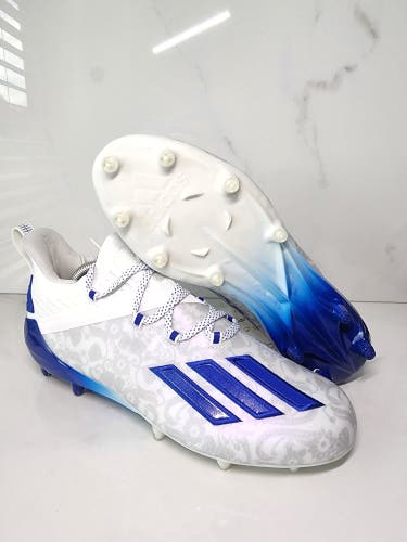 Adidas Mid Top Adizero Reign Young King Football Cleats Floral Blue