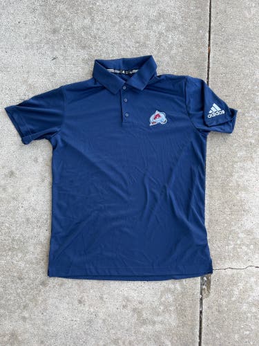 Colorado Avalanche Player Issued Navy Blue New Adidas Golf Shirt