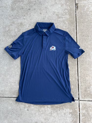 Colorado Avalanche Player Issued Fanatics Navy Blue New Golf Shirt