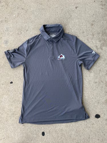 Colorado Avalanche Player Issued Fanatics New Gray Golf Shirt