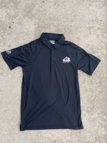 Colorado Avalanche Player Issued Fanatics Black New Golf Shirt
