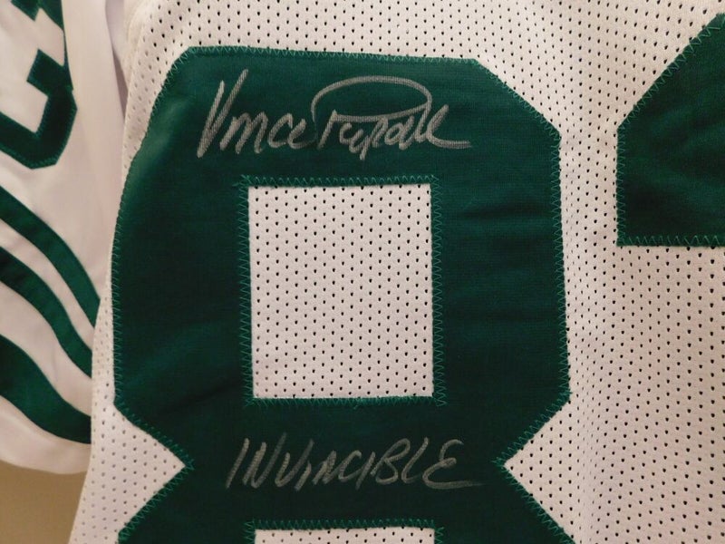 Philadelphia Eagles Vince Papale Signed White Jersey with JSA COA