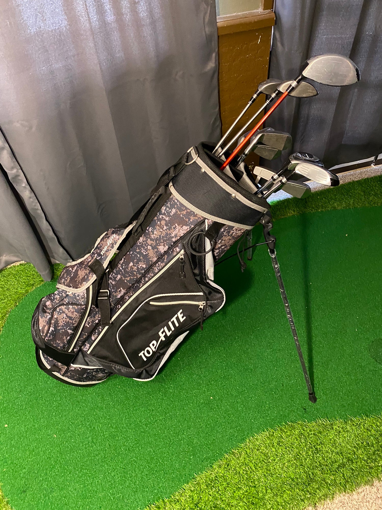 Mens Topflite camo golf club set upgraded with Orlimar driver and woods