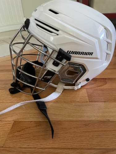White Used Player's Warrior Alpha One Pro Helmet