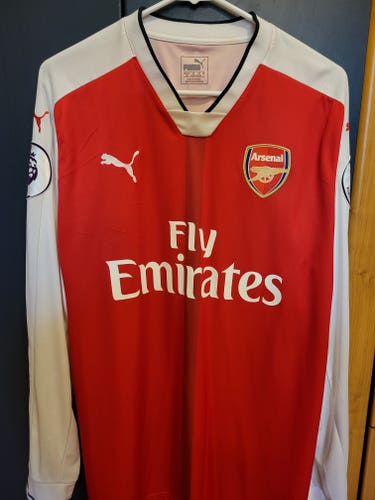 Used Puma 16/17 Arsenal Size L Long Sleeve Home Jersey - #34 Coquelin