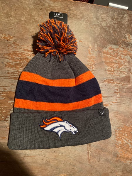 Kipa Fits Denver Broncos Winter Beanie Hat w/ Pom Pom - Orange & Blue