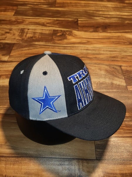 Dallas Cowboys Troy Aikman Embroidered Signature Brim Vintage Snapback Cap  Hat