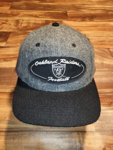 Vintage Rare Oakland Raiders NFL Sports Specialties Wool Blend Strapback Vtg Hat