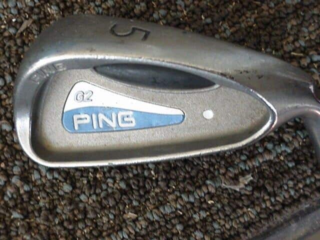 39 1/8 IN PING G2 WHITE DOT 5 IRON GOLF CLUB EXCELLENT W REG GRAPHITE & MIDSIZE