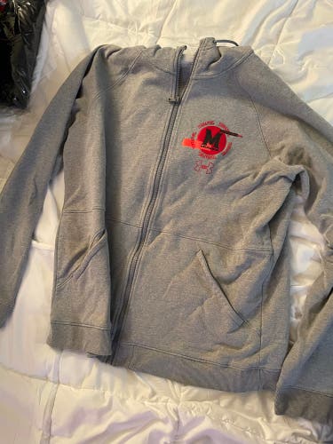 Maryland Team Issued Full Zip Gray Under Armour Hooded Jacket