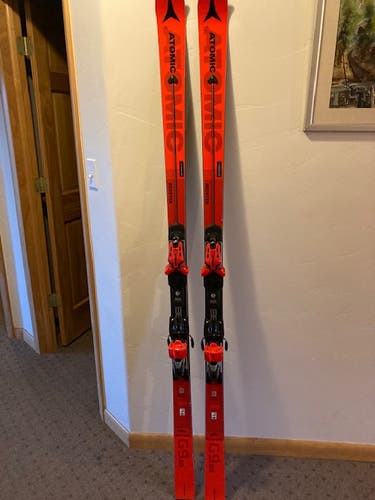 Used Women's 2019 Atomic Racing Redster FIS GS Skis With Bindings Max Din 16
