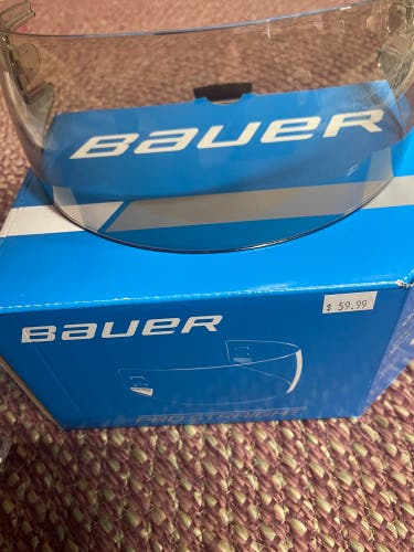 Used Medium Bauer Pro Clip Straight Visor Smoke