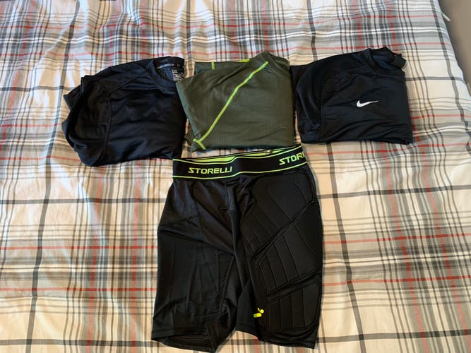 Soccer Goalkeeper Jerseys + Protective Pad Short