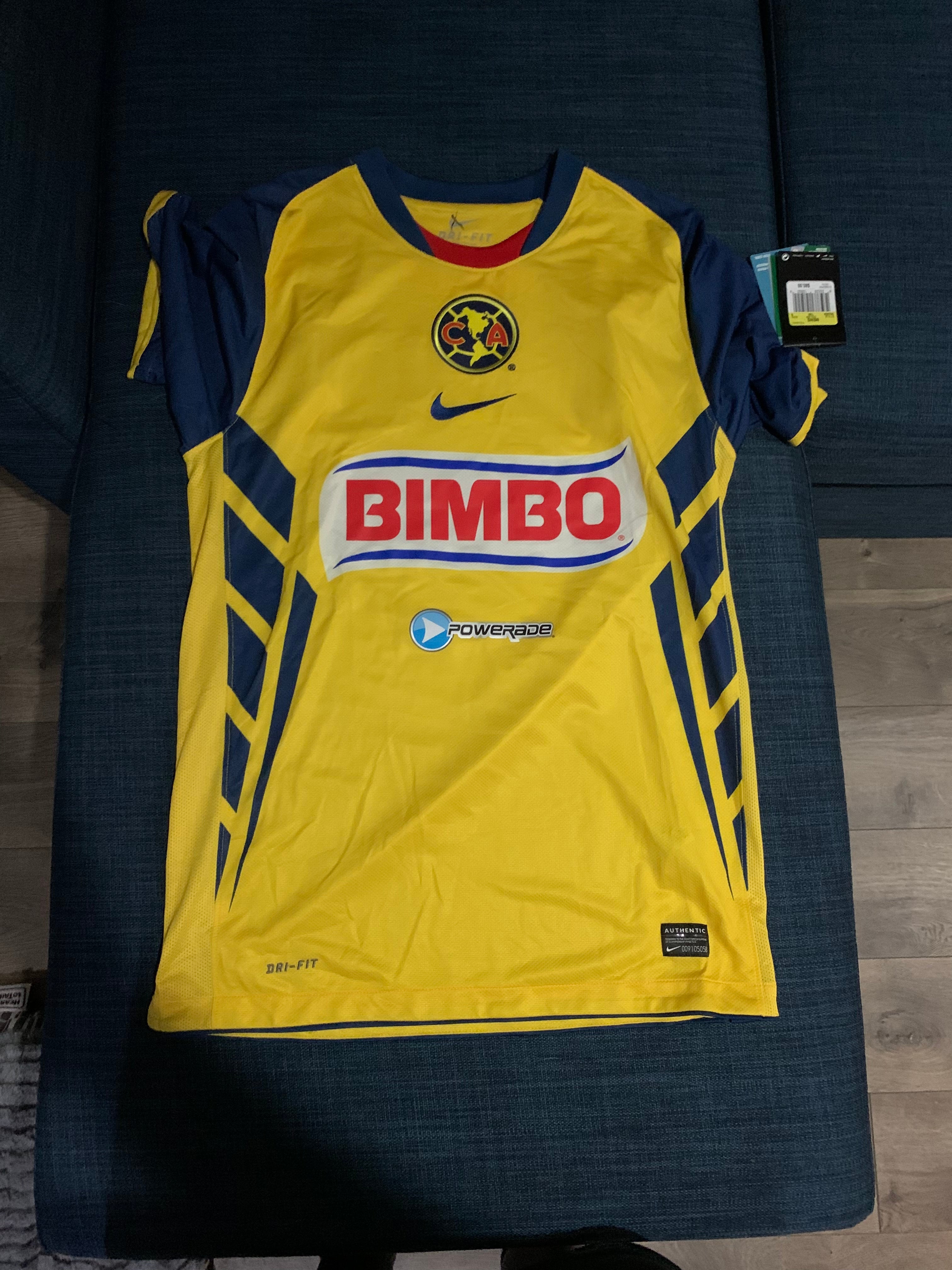 Blue and Yellow Nike Club America Authentic Jersey