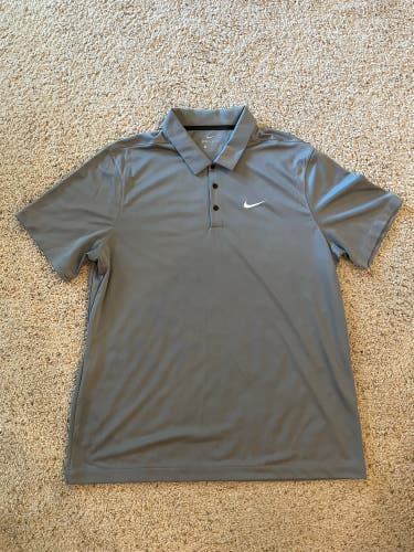 Nike Men’s DRI-FIT Gray XL Golf Polo Short Sleeve Shirt - 100% Polyester