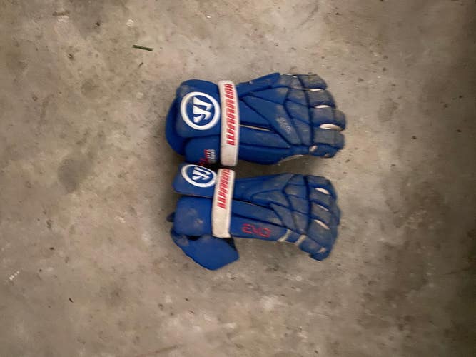 Used Player's Warrior Evo Lacrosse Gloves 12" All american
