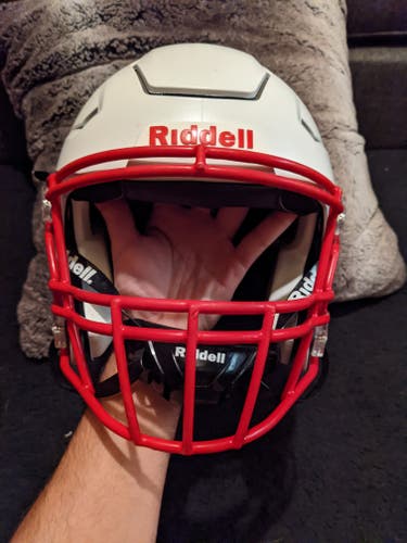 Adult Large Matte Metallic White Riddell SpeedFlex Helmet